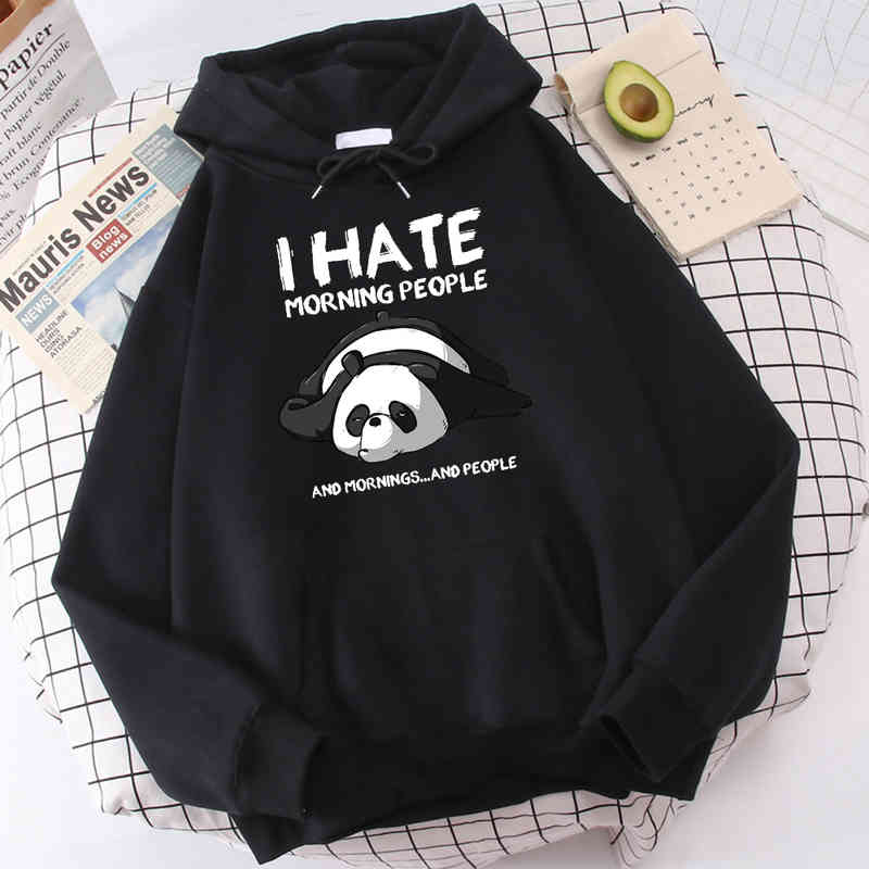 Tired Panda I Hate Morning People Print Hooded Loose Oversized Clothing Fce Pocket Sweatshirts Autumn Street Hoodie Men, Black
Tired Panda I Hate Morning People Print Hooded Loose Oversized Clothing Fce Pocket Sweatshirts Autumn Street Hoodie Men, Black