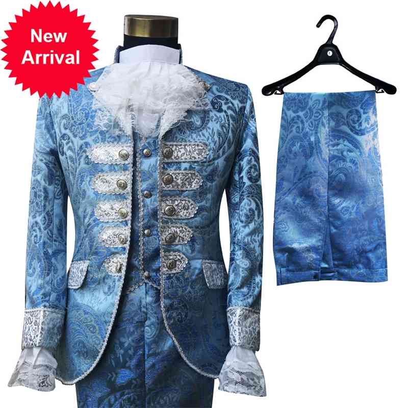 Tuxedo Blue Royal Mens Period Costume Medieval Renaissance Stage Performance Prince Charming Fairy Tale William Colonial gown, White;black
Tuxedo Blue Royal Mens Period Costume Medieval Renaissance Stage Performance Prince Charming Fairy Tale William Colonial gown, White;black