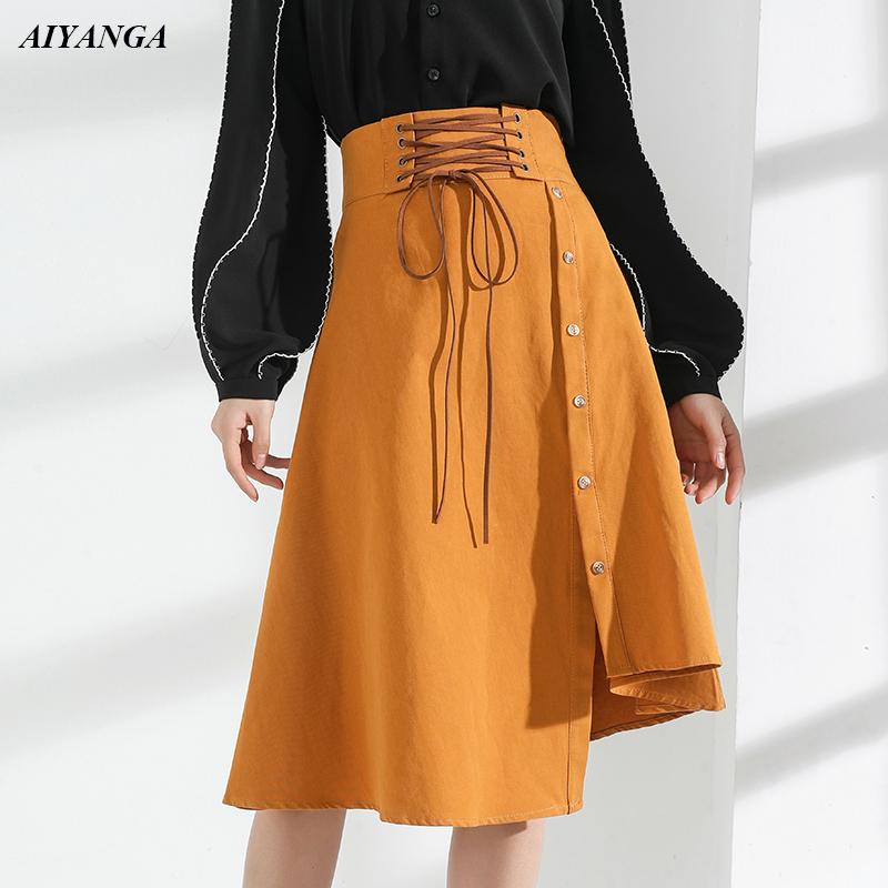 Skirts High Waist Womens 2021 Spring Summer For Women Chic Lace Up Skirt Female Elegant A-Line Office Lady, Yellow
Skirts High Waist Womens 2021 Spring Summer For Women Chic Lace Up Skirt Female Elegant A-Line Office Lady, Yellow