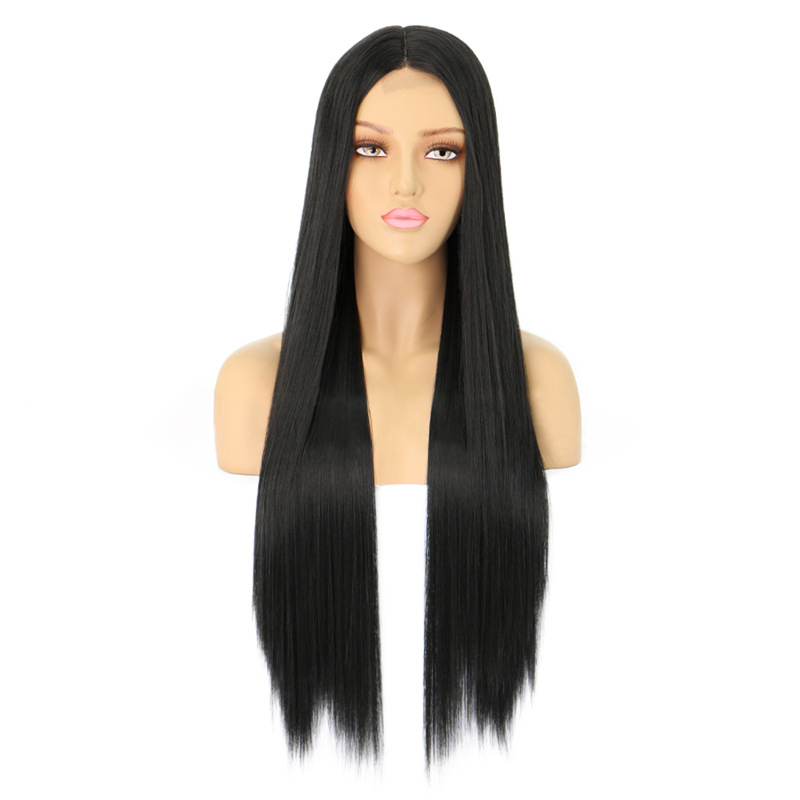 28 inch headband wigs straight synthetic lace front wig women hair