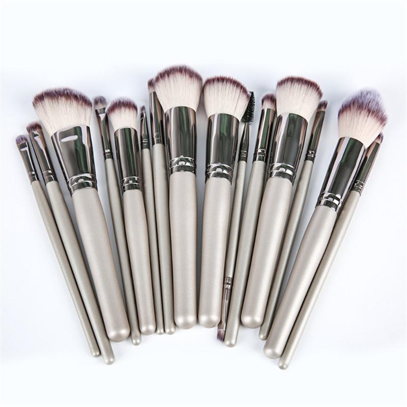 Makeup Brushes Professional 15pcs Champagne Set Foundation Powder Blush Eyeshadow Concealer Lip Eye Cosmetics For Make Up Tools