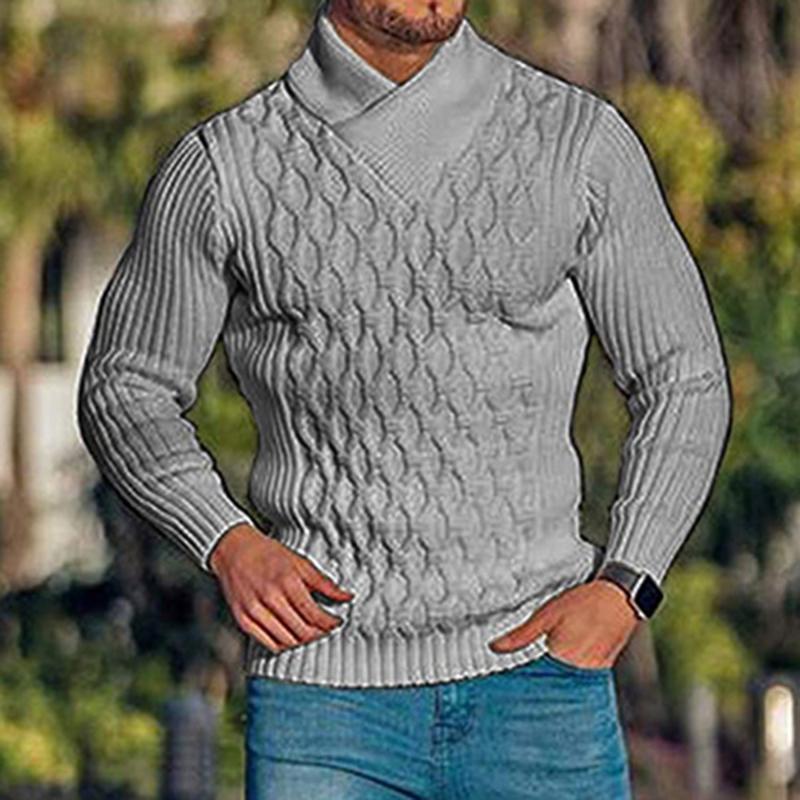 Men's Sweaters Western Style 2021 Autumn Winter Men Solid Color Long Sleeve Knitting Sweater Fashion Casual Turtleneck Menswear