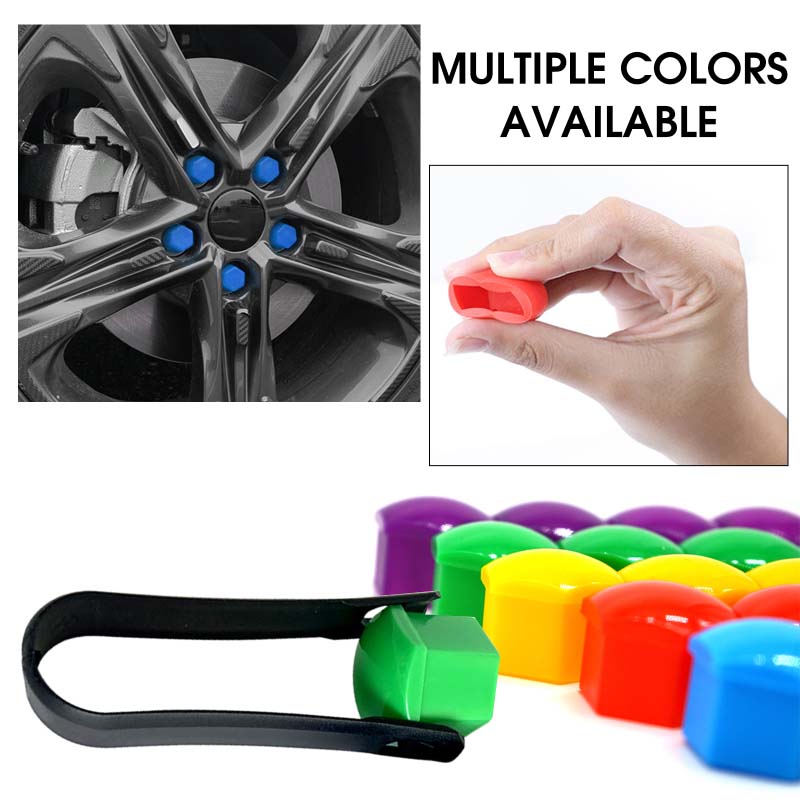 20pcs/Set 21mm Wheel Nut Bolt Head Cover Cap Protective Caps Exterior Decoration Protecting Bolts Rims Car Tires Bolted