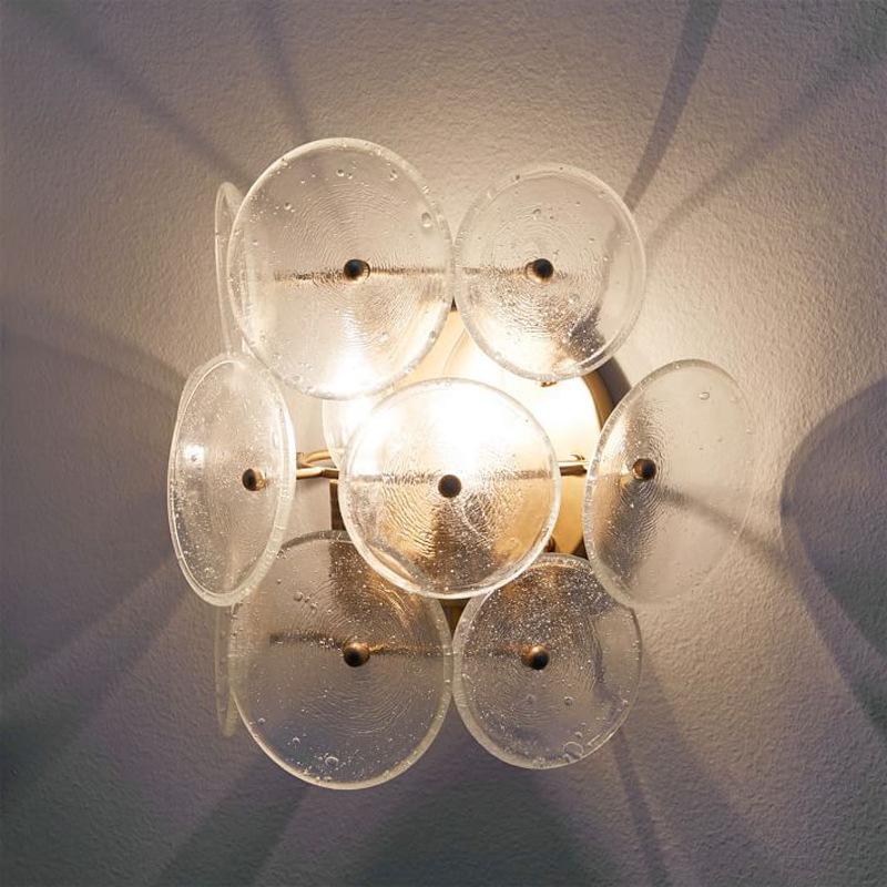 Nordic Style Art Flower Glass Led Wall Lamp For Bedside Aisle Restaurant TV Background Decor Sconce Lighting