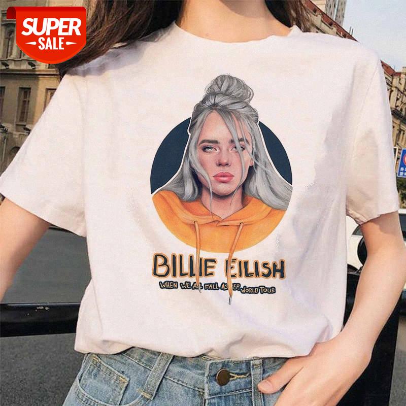 Collection Bili Eilish short sleeve men's and women's T-shirt hip-hop top clothes #894v, White