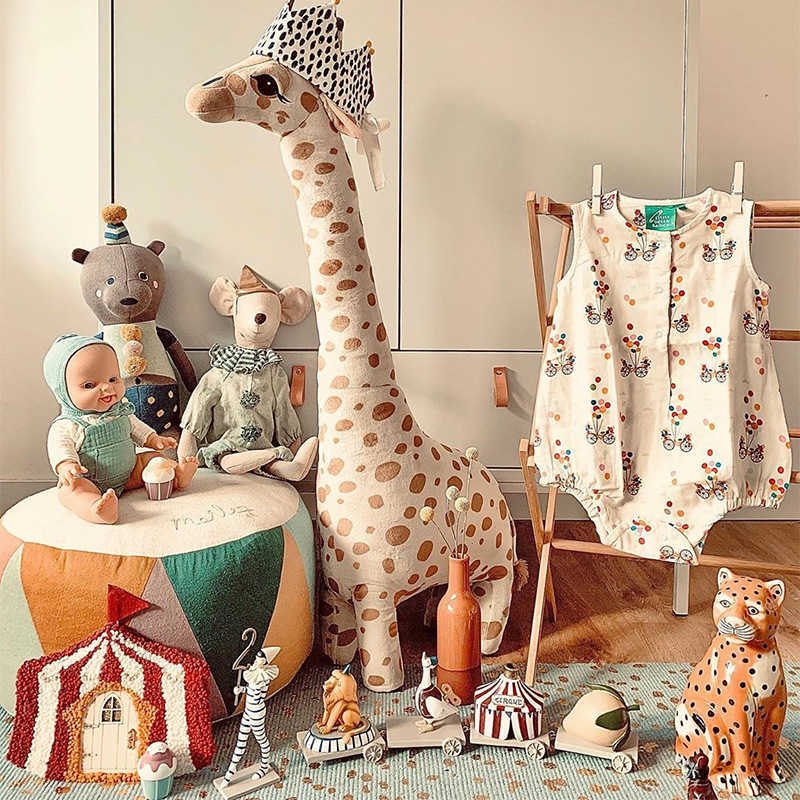 67cm Giraffe Plush Toy Creative Cute Cartoon Doll Baby's Companion for Children's Birthday Christmas Gift 210728