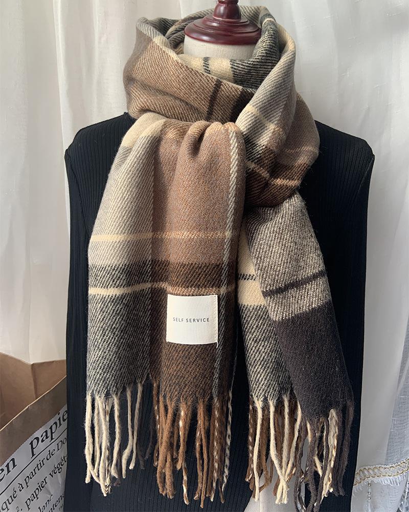 Scarves Winter Warm Plaid Luxury Designers Cashmere Scarf Shawl For Women Men Fashion Thick Retro British Tassel Pashmina Femme
Scarves Winter Warm Plaid Luxury Designers Cashmere Scarf Shawl For Women Men Fashion Thick Retro British Tassel Pashmina Femme