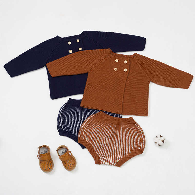 2PCS Baby Knitted Clothing for Boy Girl Solid Long Sleeve Top and Pants Autumn Toddler Kniting Neutral Children Clothes 210615, Brown set
2PCS Baby Knitted Clothing for Boy Girl Solid Long Sleeve Top and Pants Autumn Toddler Kniting Neutral Children Clothes 210615, Brown set