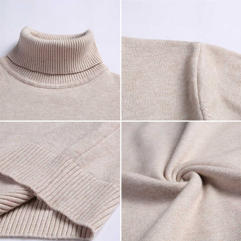 TFETTERS Slim Thickened Men's Base Coat Turtleneck Sweater Men Sweater Black Sweater Knitwear Long Sleeve Slim Sweaters 210818