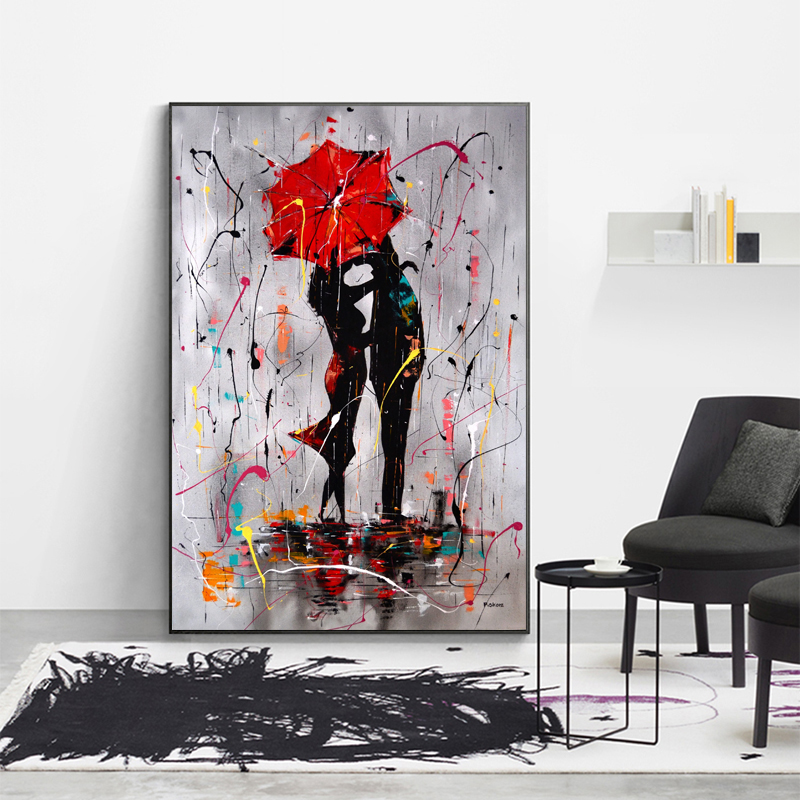 Graffiti Posters And Prints Love Kiss Pictures Canvas Paintings Modern Wall Art For Living Room Decoration No Frame