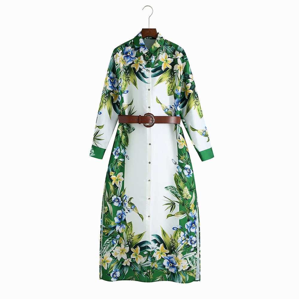 Vintage Women Floral Dress Spring Fashion Modern Lady Long Sleeve Belt Dresses 210602, As photo
Vintage Women Floral Dress Spring Fashion Modern Lady Long Sleeve Belt Dresses 210602, As photo
