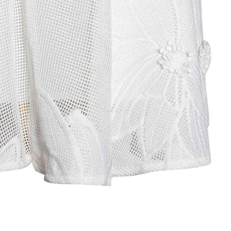 Elegant Spring Dress For Women Stand Collar Long Sleeve High Waist White Mini Dresses Female Fashion Clothing 210520
