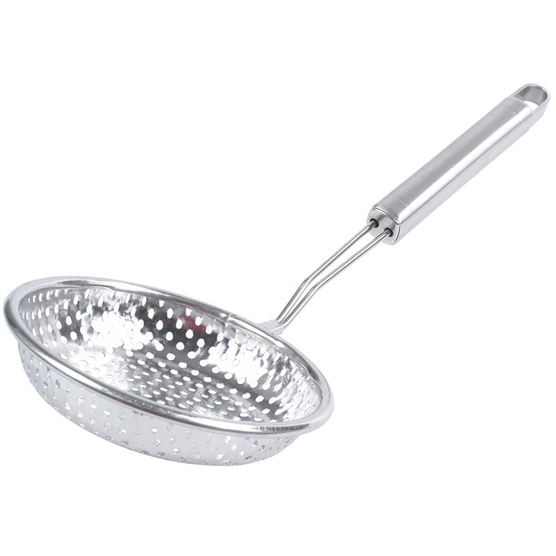 Est Home Silver Tone Stainless Steel Perforated Ladle Colander 13" Colanders & Strainers