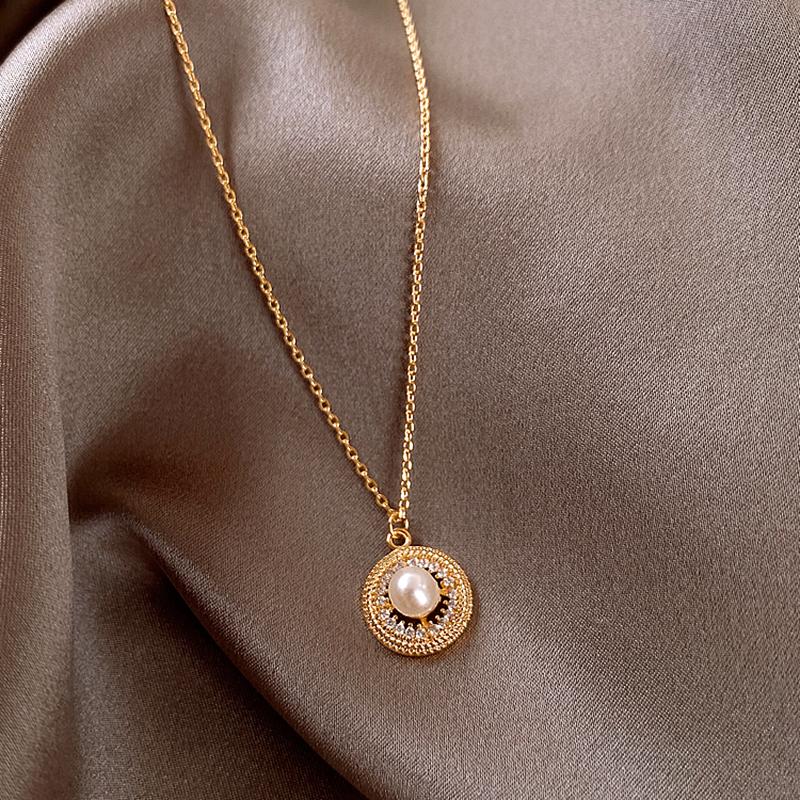 Other Trendy Fine 14K Real Gold Plated Round Geometric Pearl Pendant Chain Necklace For Women Girl Korean Fashion Jewelry Zirconia
Other Trendy Fine 14K Real Gold Plated Round Geometric Pearl Pendant Chain Necklace For Women Girl Korean Fashion Jewelry Zirconia