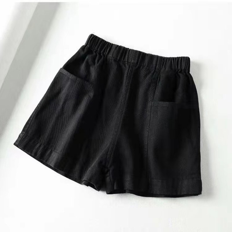 Arrival Summer Korean Style Women Loose Casual Elastic Waist Wide Leg Pants All-matched Cotton Knee Length W255 210512