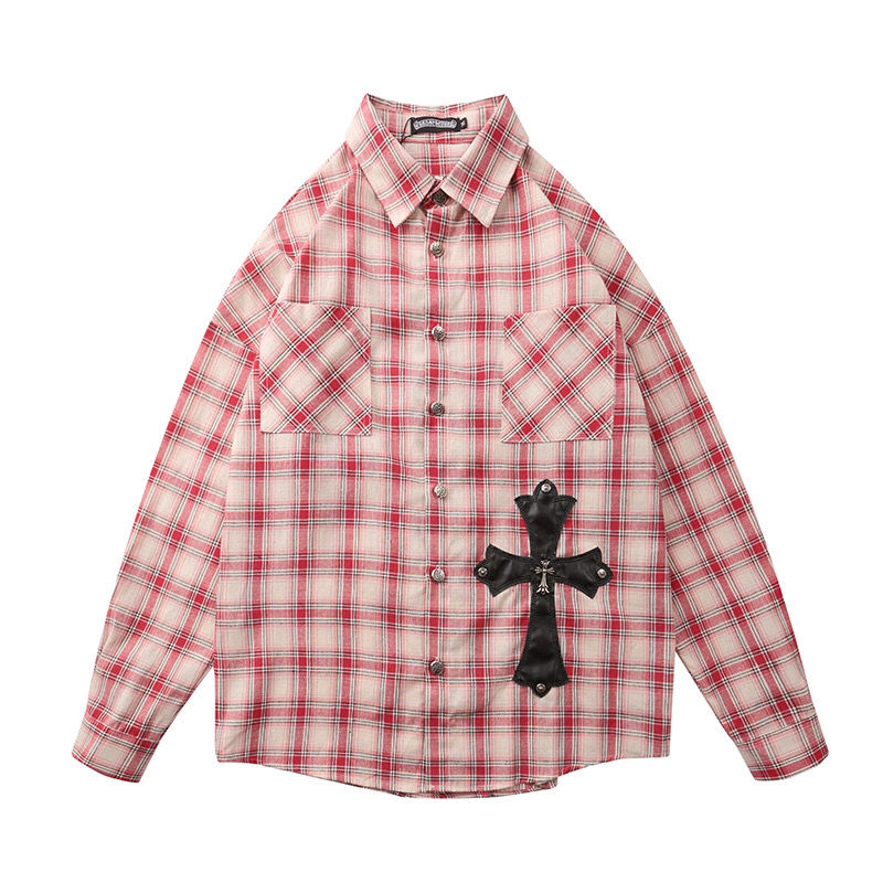 Men's and Women's Shirts Cotton Print Heart Cross Pocket Button Badge Long-sleeved Shirt Palm Chrome, White;black
Men's and Women's Shirts Cotton Print Heart Cross Pocket Button Badge Long-sleeved Shirt Palm Chrome, White;black