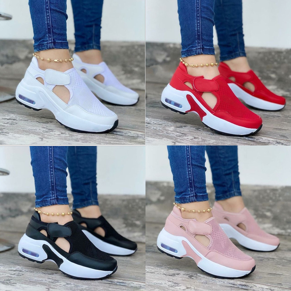 Training Shoes Women Fashion Air Cushion Sole Flying Woven Hook And loop Sneakers Hollow Up Mesh Upper Shoes Zapatos Para Correr 210724, Pink
Training Shoes Women Fashion Air Cushion Sole Flying Woven Hook And loop Sneakers Hollow Up Mesh Upper Shoes Zapatos Para Correr 210724, Pink
