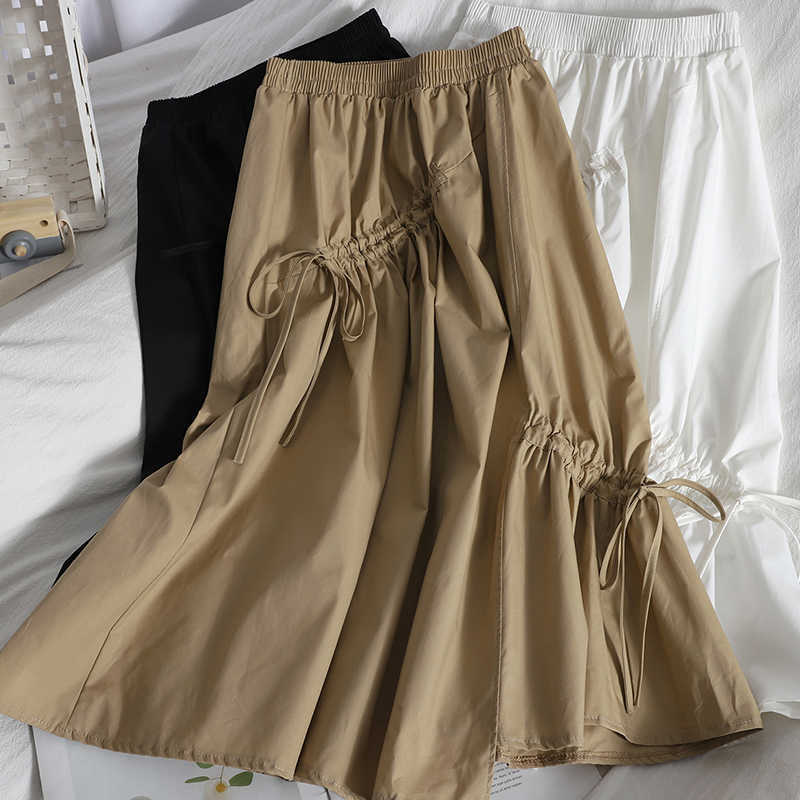 VANOVICH Spring Solid Color Cotton Women Skirts Elastic Waist Drawstring Irregular Fashion Casual Clothing 210615, Black
VANOVICH Spring Solid Color Cotton Women Skirts Elastic Waist Drawstring Irregular Fashion Casual Clothing 210615, Black