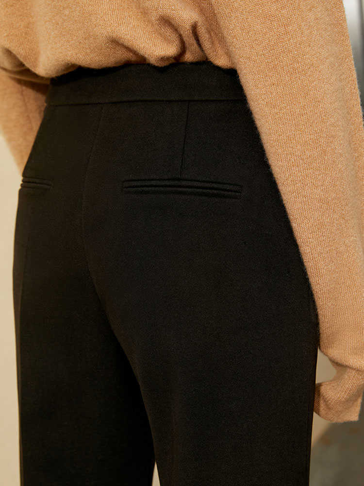 Minimalism Winter Trend Women's Pants Caual Solid Flare OLstyle Women Trousers 12030452 210527