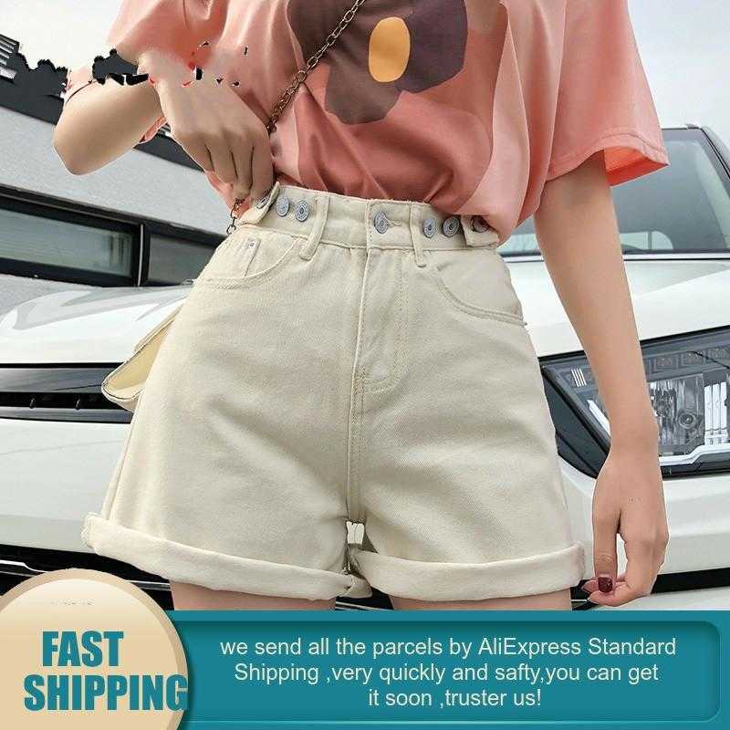 Vintage High Waist Blue Wide Leg Female Jean Shorts Women's Denim Classic Casual Summer Ladies Jeans for Women 210714