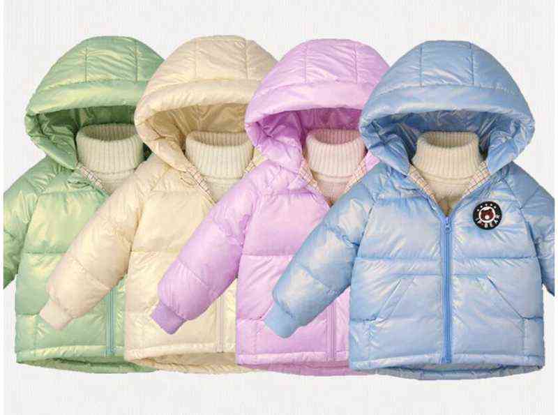 CROAL CHERIE Winter Warm Outerwear jacket For Kids Boys Girls Hooded Warm Outerwear Windbreaker Jacket Baby Kids Clothes 211111
