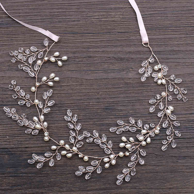 Wedding Hair Jewelry Accessories Tuan Ming Headdress Selling Rose Gold Crystal Band Dress Bride