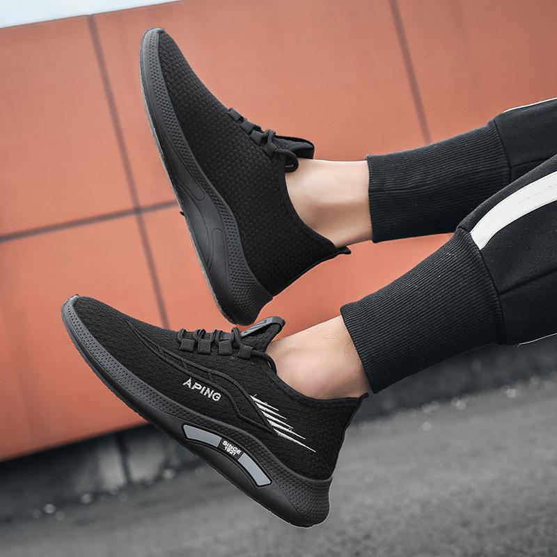Outdoor Flying woven men's breathable mesh running shoes black white red comfortable soft sole sneakers trainers, A1
Outdoor Flying woven men's breathable mesh running shoes black white red comfortable soft sole sneakers trainers, A1