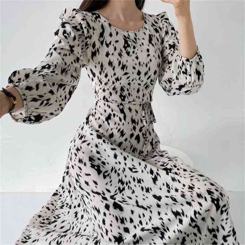 Leopard Printed Dress Woman Cloth High Waist Chic O-neck Dresses Long-sleeve Korean Vestidos Elegant Clothing Spring 210603
Leopard Printed Dress Woman Cloth High Waist Chic O-neck Dresses Long-sleeve Korean Vestidos Elegant Clothing Spring 210603