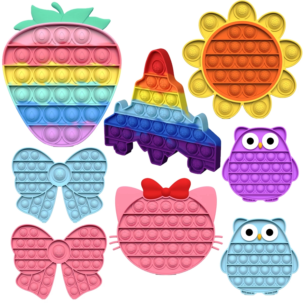 Hot Colorful Decompression Toys Sensory Push Pop Bubble Sensory Toy Autism Anxiety Stress Reliever for Students Office Favors
Hot Colorful Decompression Toys Sensory Push Pop Bubble Sensory Toy Autism Anxiety Stress Reliever for Students Office Favors