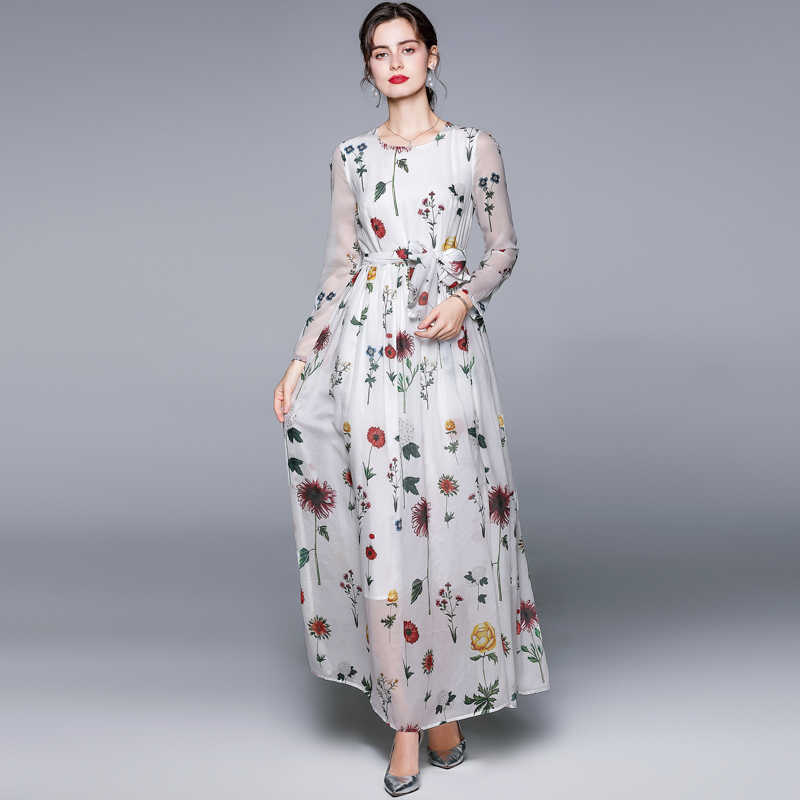Women Summer Designer Elegant Bohemian Sweet Foral Printed Long Sleeve Casual Party Robe Ladies White Chiffon Maxi Dress Vestido 210525
Women Summer Designer Elegant Bohemian Sweet Foral Printed Long Sleeve Casual Party Robe Ladies White Chiffon Maxi Dress Vestido 210525