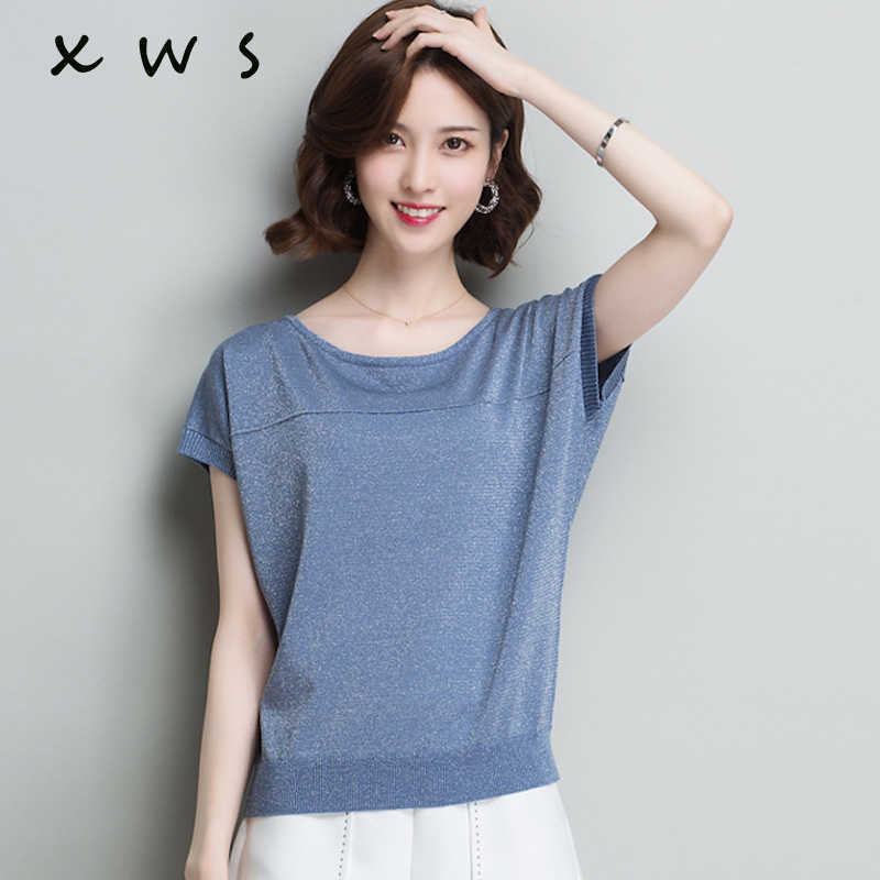 Shiny Lurex summer thin Sweater Women batwing Sleeve Pullover Women Basic Sweaters Women Korean Style Knit Tops Femme 210604, Blue
Shiny Lurex summer thin Sweater Women batwing Sleeve Pullover Women Basic Sweaters Women Korean Style Knit Tops Femme 210604, Blue