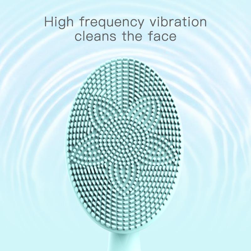 Portable New Facial Cleansing Brushes Face silicone Brush Face Cleaner Device Spa Skin Care Massage Beauty Machine charging pink blue