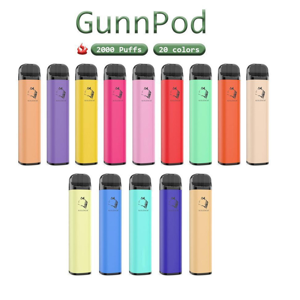 100% Original Gunnpod E-cigarettes Disposable Pod Device Kit 2000 Puffs 1250mAh Battery 8ml Prefilled Cartridge Vape Pen VS Bar Plus XXL Aut
100% Original Gunnpod E-cigarettes Disposable Pod Device Kit 2000 Puffs 1250mAh Battery 8ml Prefilled Cartridge Vape Pen VS Bar Plus XXL Aut