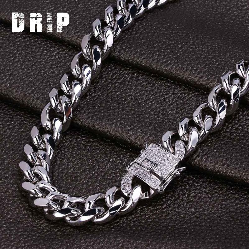 Pendant Necklaces 2021 Wholesale Price Polishing Brass 14 Gold Plating Mens Cuban Link Chain Bracelet Set High Quality Hip Hop Necklace Jewe