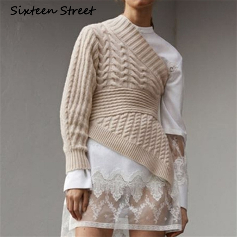 Autumn Asymmetric Collar Sweater Woman Single Sleeve Apricot Wool Keep Warm Runway Design Pullovers Female 210603
Autumn Asymmetric Collar Sweater Woman Single Sleeve Apricot Wool Keep Warm Runway Design Pullovers Female 210603
