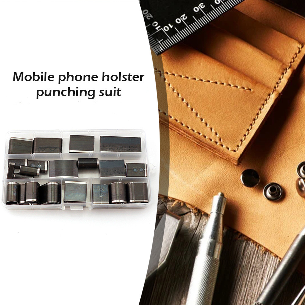 Mobile phone leather punching set with short head pattern is suitable for multi-layer fabric, leather and accessories