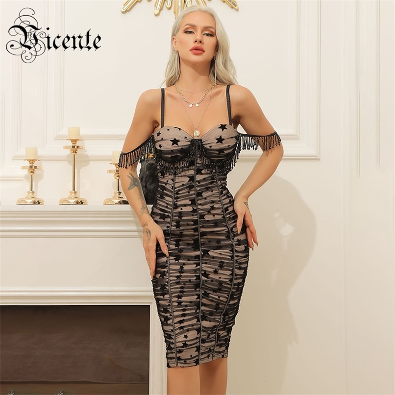 Gorgeous Slip Dress Beads Tassels Design Star Pattern Draped Voile Sexy Off Shoulder Celebrity Party Bandage Vestido 210520, Multi
Gorgeous Slip Dress Beads Tassels Design Star Pattern Draped Voile Sexy Off Shoulder Celebrity Party Bandage Vestido 210520, Multi