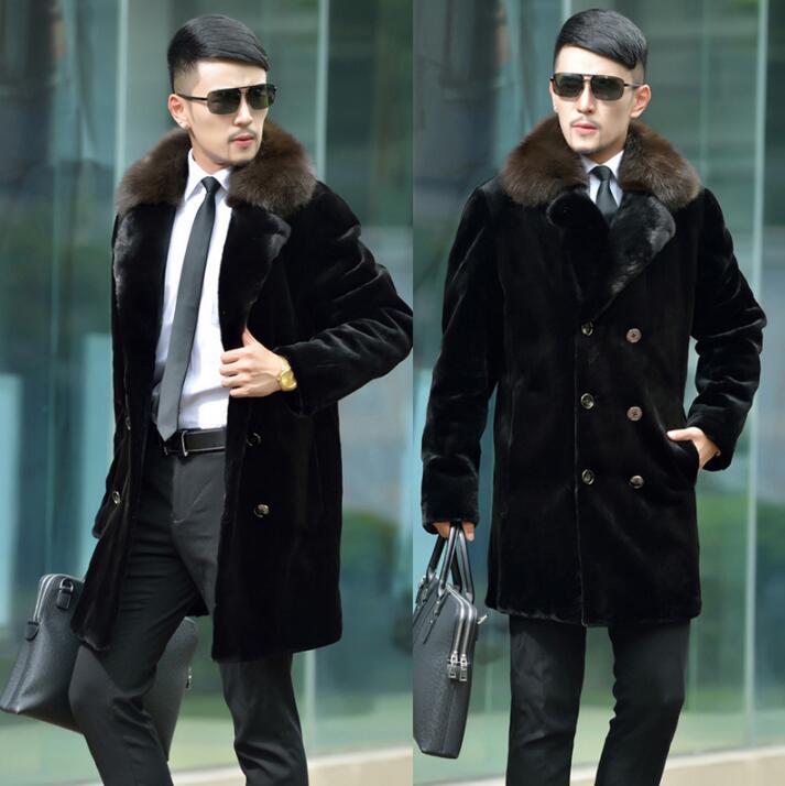 Men' Fur & Faux Autumn Mink Leather Jacket Mens Warm Coat Men Loose Jackets Double Breasted Clothes Winter Thicken Fashion, Black
Men' Fur & Faux Autumn Mink Leather Jacket Mens Warm Coat Men Loose Jackets Double Breasted Clothes Winter Thicken Fashion, Black