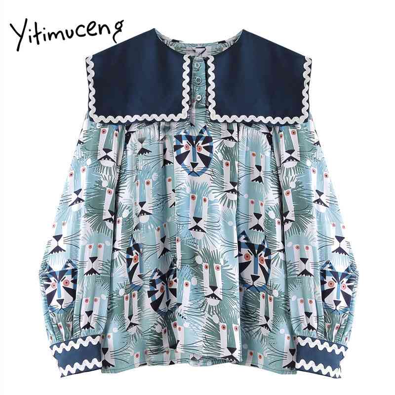 Yitimuceng Floral Print Blouse Women Button Shirts Loose Spring Fashion Korean Sailor Collar Long Sleeve Office Lady Tops 210601, Mixed color
Yitimuceng Floral Print Blouse Women Button Shirts Loose Spring Fashion Korean Sailor Collar Long Sleeve Office Lady Tops 210601, Mixed color