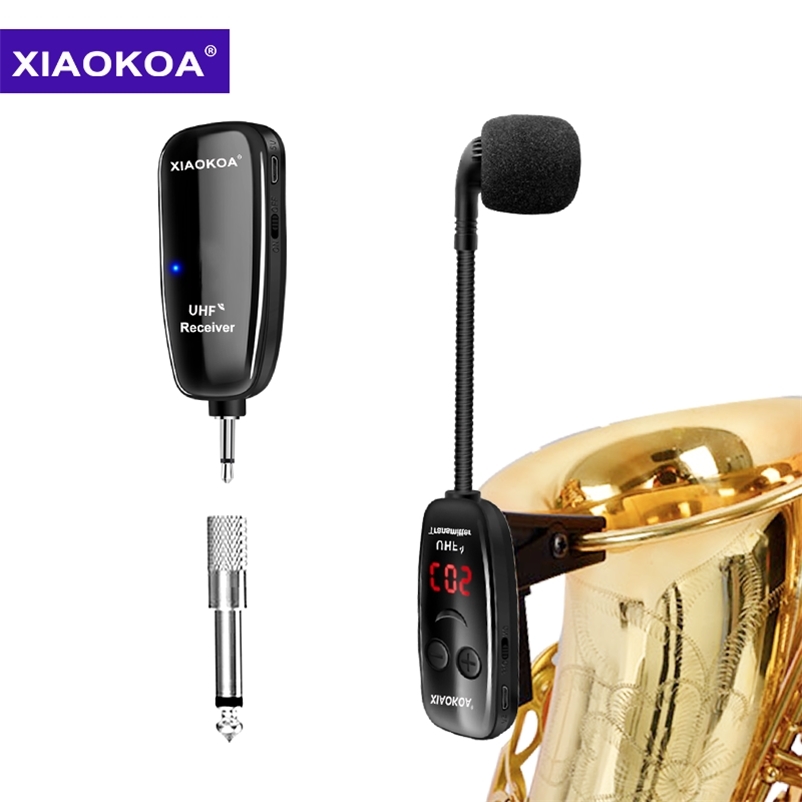 

XIAOKOA UHF Wireless Instruments Saxophone Microphone Receiver Transmitter,160ft Range,Plug and Play,Great for Trumpets 210610
