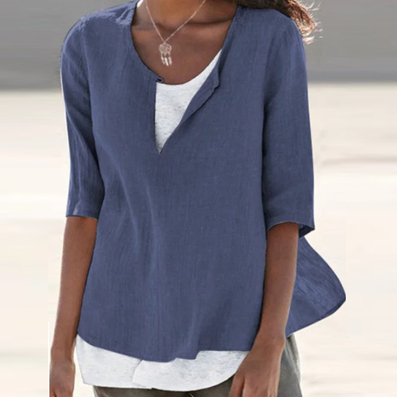 Casual v-neck women t-shirts summer simple solid color mid-length top female tops short sleeve ladies tops plus size 5xl 210515