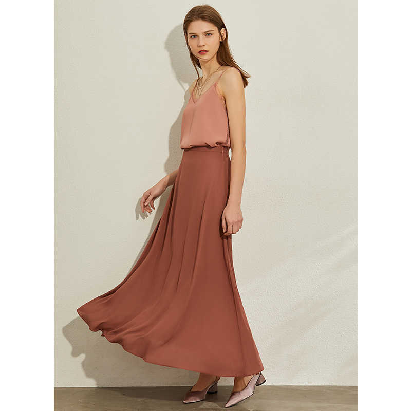 Minimalism Spring Summer Aline High Waist Women's Skirt Caual Lady Pocket Ankel-length Female 12040242 210527