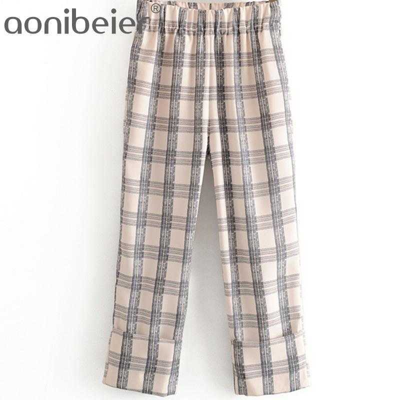 Summer Checked Trousers Roll-up Hem Elastic High Waist Women Ankle Length Pants Female Casual Plaid Straight Pant 210604
Summer Checked Trousers Roll-up Hem Elastic High Waist Women Ankle Length Pants Female Casual Plaid Straight Pant 210604