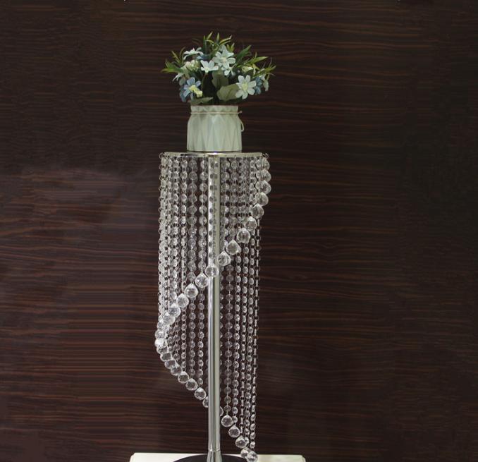 2021 new arrival Tall crystal Wedding Centerpiece crystal wedding cake stand flower chandelier stand wedding pillar