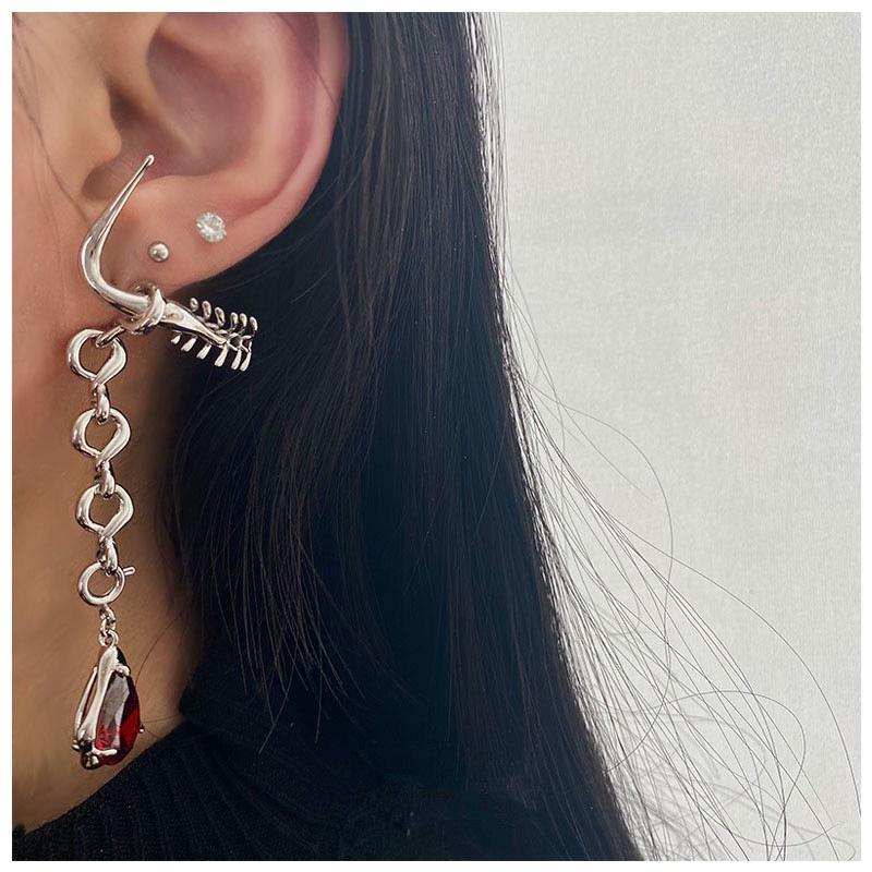 dangle & chandelier timeonly unique design red color crystal chunky chain earring for women vintage charm earrings birthday gifts jewellery, Silver
dangle & chandelier timeonly unique design red color crystal chunky chain earring for women vintage charm earrings birthday gifts jewellery, Silver