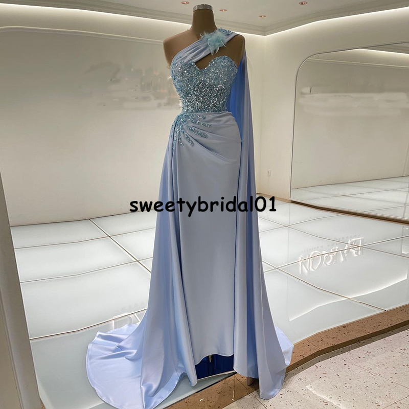 One Shoulder Mermaid Prom Dress With Warp 2022 Beads Crystal Evening Dresses for Women Party Gowns, Yellow
One Shoulder Mermaid Prom Dress With Warp 2022 Beads Crystal Evening Dresses for Women Party Gowns, Yellow
