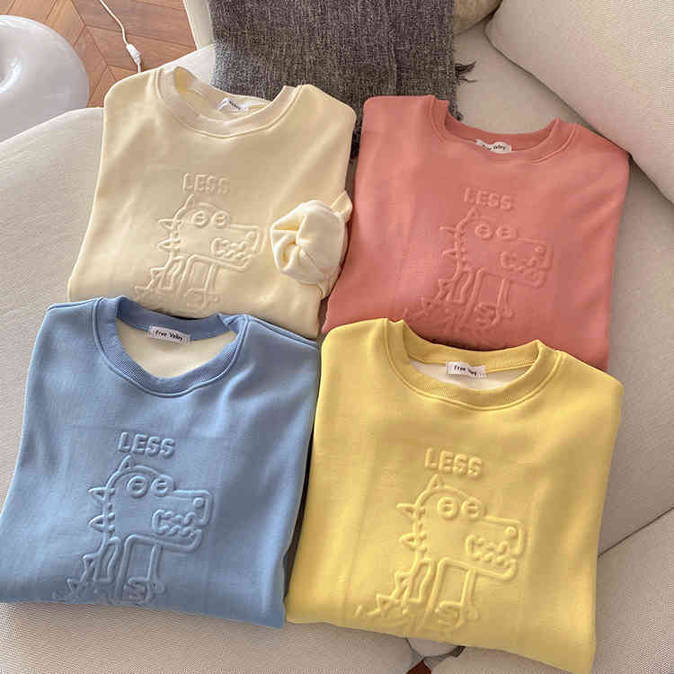 4 Candy colors autumn winter preppy style Women Sweatshirts cartoon thick Sweatshirt Womens pullovers( F4161) 210423