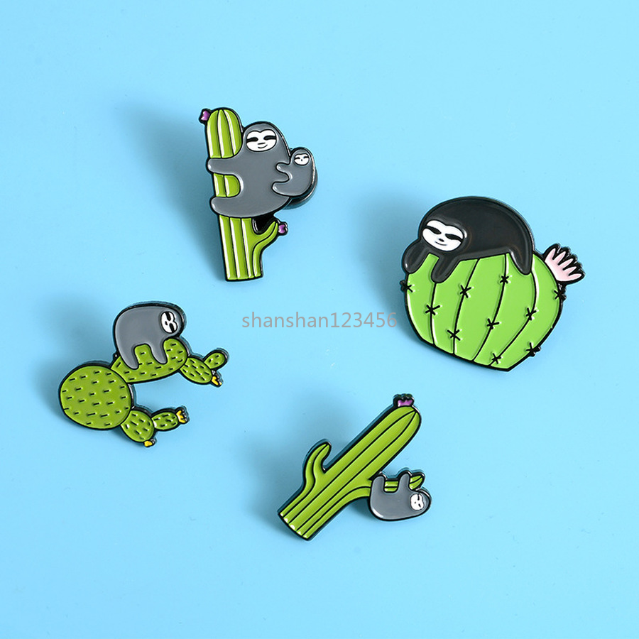 Slow Bradypod Sloth Play Cactus Brooch Pins Enamel Animal Lapel Pin for Women Men Top Dress Cosage Fashion Jewelry Will and Sandy
Slow Bradypod Sloth Play Cactus Brooch Pins Enamel Animal Lapel Pin for Women Men Top Dress Cosage Fashion Jewelry Will and Sandy