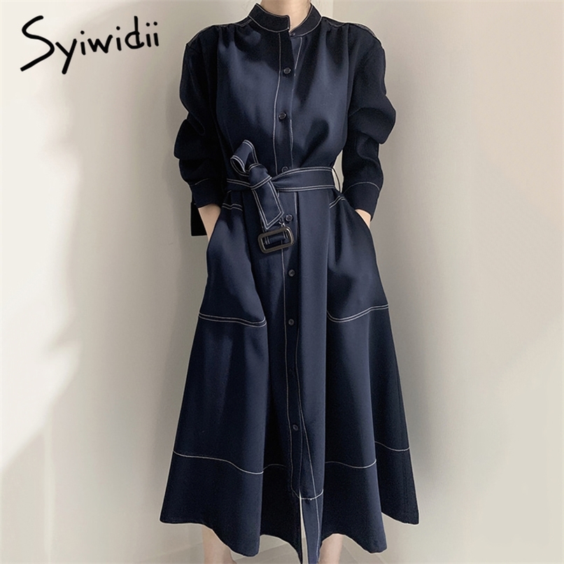 Dresses Women Office Lady Fall A-Line Solid Sashes Blue Korean Fashion Vintage Harajuku Midi Elegante Button 210607
Dresses Women Office Lady Fall A-Line Solid Sashes Blue Korean Fashion Vintage Harajuku Midi Elegante Button 210607