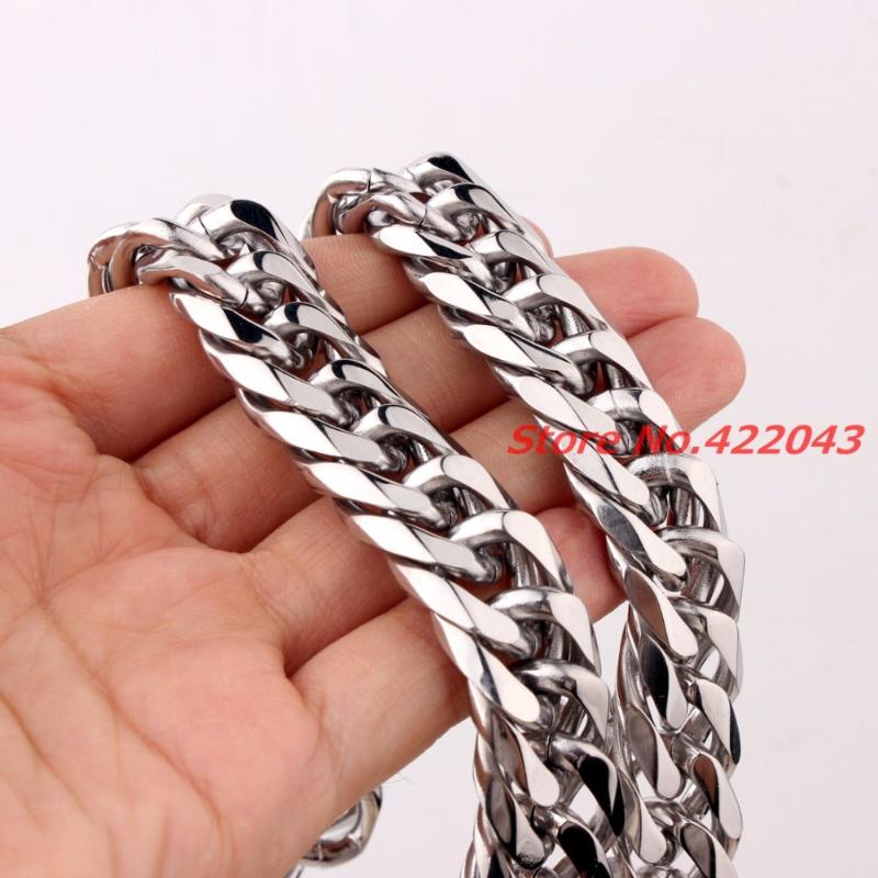 Huge 7-40" Heavy Male Jewelry 316L Stainless Steel Silver Color Curb Cuban Chain Men's Necklace Highly Polished 16mm Wide Chains
Huge 7-40" Heavy Male Jewelry 316L Stainless Steel Silver Color Curb Cuban Chain Men's Necklace Highly Polished 16mm Wide Chains